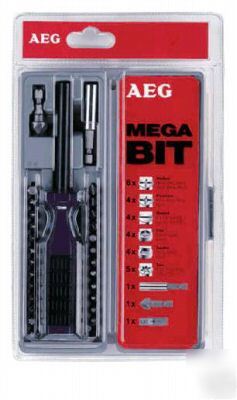 Aeg megabit screwdriver bit set (31 pieces plus case)