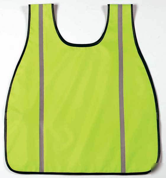 High visibility neon green grey oxford safety vest