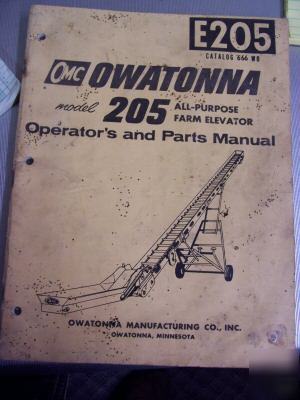 Owatonna 205 farm elevator operators parts manual 