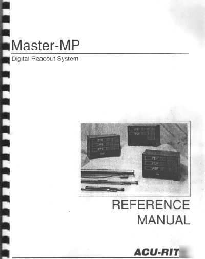 Acu-rite master mp dro digital readout owners manual