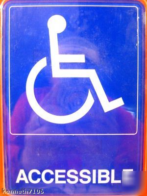Ind. handicap wheelchair accessible 5X7 self stick sign