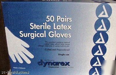 1 lot of 50 pairs, latex surgical gloves- size 6