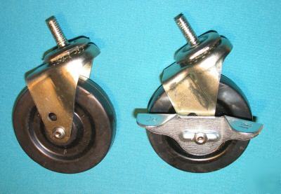 New lot of 8 3â€ swivel furniture casters, 4 w/brake