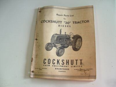 Parts list, cockshutt 30 tractor