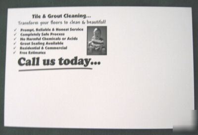 Tile & grout cleaning - oversized marketing postcards