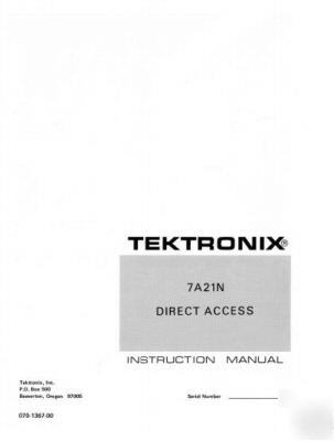Tek tektronix 7A21N operation & service manual