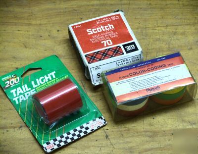 50 roll lot electrical tape scotch 3M plymouth w/colors