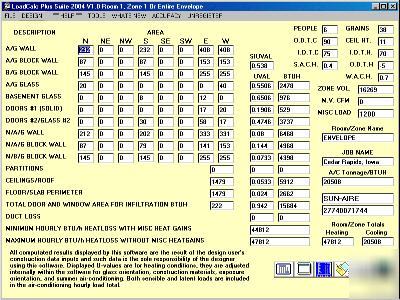 Loadcalc plus 2006 V2 hvac/r load calculation software