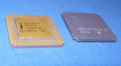 New C80186-6 intel vintage rare cpu gold 80186 