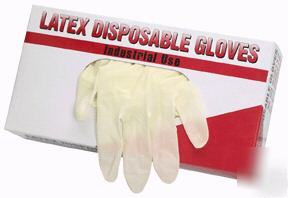 Industrial pack of 100 medium latex gloves/mechanic 