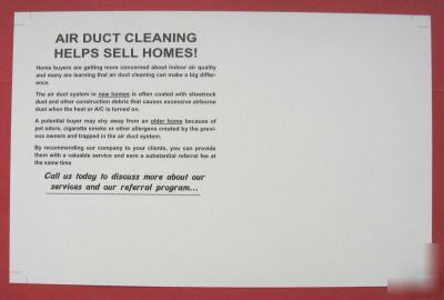 Air duct cleaning - postcards to send to realtors