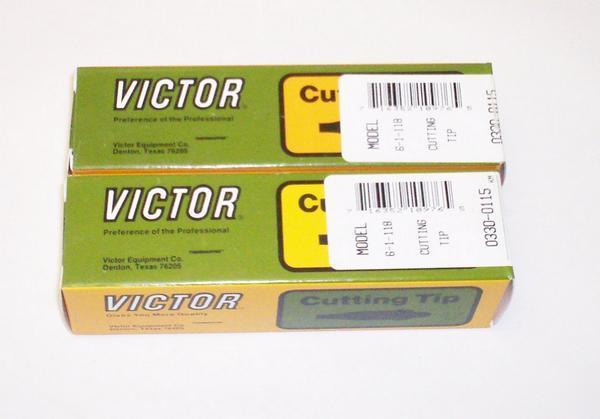 Lot 2 victor 6-1-118 cutting tips size #6 for acetylene