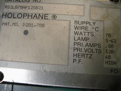 Holophane light RS2L070HP125SB21 230 volt 114E