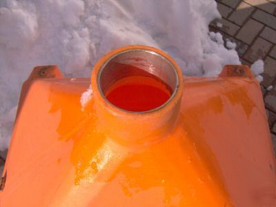 Meyer, buyers salt spreader, orange bucket and lid only