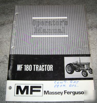 Massey ferguson 180 tractor operator's manual mf