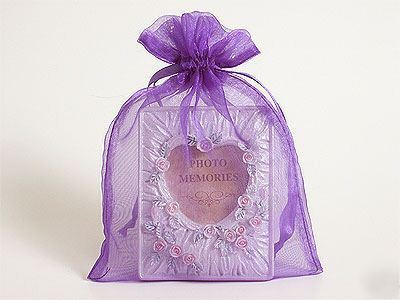 20 pcs 3X4 purple organza fabric bags, gift party favor
