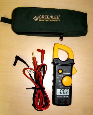 Greenlee cm-600 digital clamp meter w/ case, leads nice