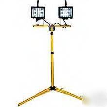 New portable twin square halogen lights w/ stand 500 w - 