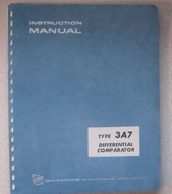 Tektronix 3A7 oem instruction manual ( service & ops)