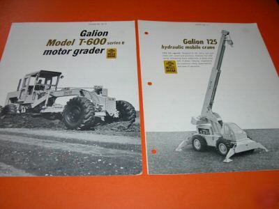 1966-68 galion crane boom and motor grader catalogs