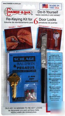 Rekey kit for schlage 5 pin locks - 1 kit does 6 locks 