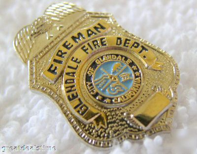 Glendale,ca~fire dept.mini silver eagle fireman badge