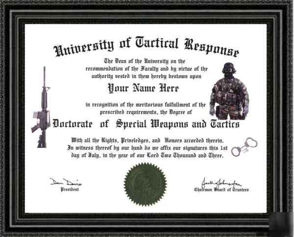 S.w.a.t. diploma ~ personalized custom degree
