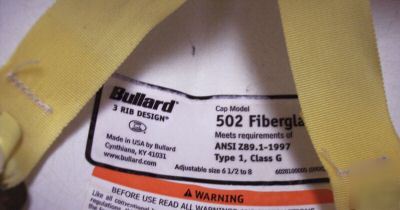 Bullard 502 fiberglass hard hat w/ suspension 