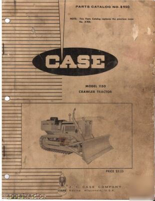 Case 1150 dozer crawler tractor parts book catalog 1967