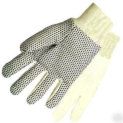 New 12 prs cotton canvas latex dots work gloves go lot