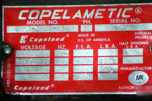 Copeland compressor 4RK2-2500-tsk refrigeration a/c ac