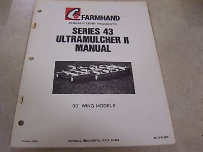 Farmhand series 43 ultramulcher ii manual 30' wing