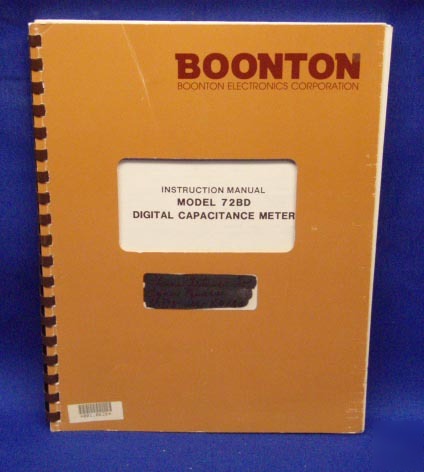 Boonton 72BD dig. cap. meter manual w/ schematics