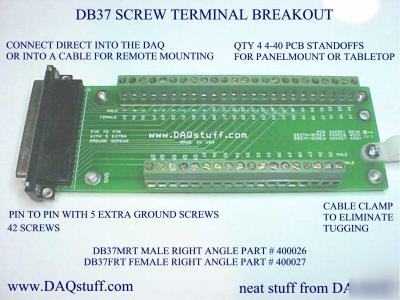 DB37 rt male screw terminal breakout #400026