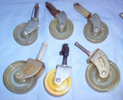 Mixed lot of 6 vintage, used casters