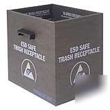 Static control trash receptacle