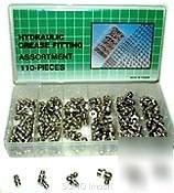110 pcs hydraulic grease fitting assortment sae