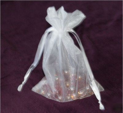 20 pcs 3X4 white organza fabric bags for gift packing +