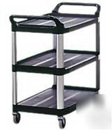Rubbermaid utility cart 3 shelf service cart rcp 4091