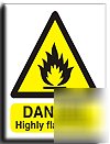 Highly flammable sign-semi rigid-200X250MM(wa-030-re)