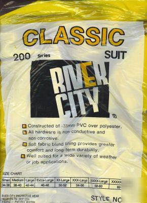 River city protective wear 200 series classic suit 2XL
