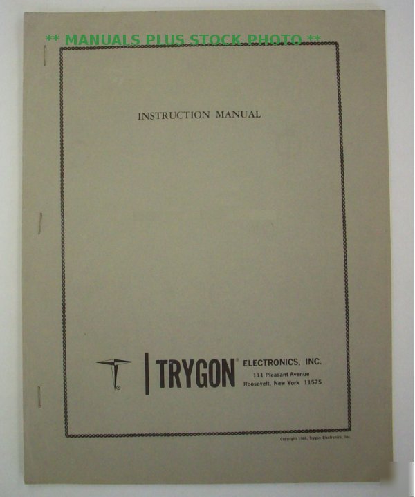 Trygon M36-30A op/service manual - $5 shipping 