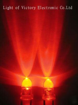 500 x 3MM brightest red led lamp 15,000MCD freeresistor