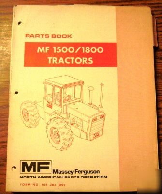 Massey ferguson mf 1500 1800 tractor parts catalog book