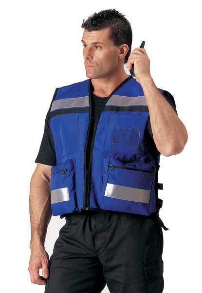 Ems rescue safety vest blue reflective one size