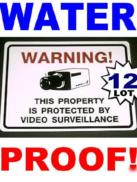 Security dvr surveilance system warning sticker 12 lot