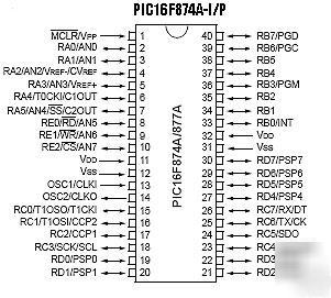 Microchip PIC16F874A-i/p 8 bit cmos microcontroller 