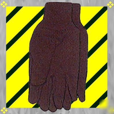 New 36 pr brown jersey work gloves go 100% cotton lot