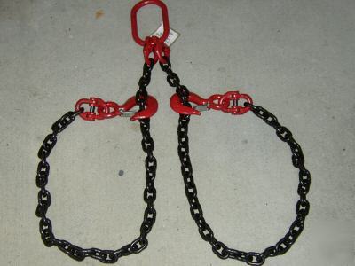 New lifting hoist chain sling two choker leg x 4 ft 