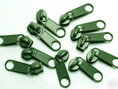 #5 nylon coil zipper sliders long (880) olive green 100